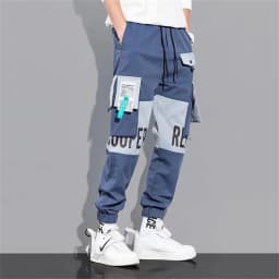 Outdoor Casual Pants Men's wear-resistant loose-fitting straight-leg multi-pocket overalls men's student hip hop trousers men
