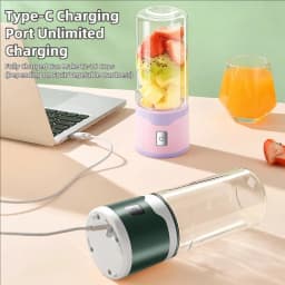 TINSOL Portable Electric Blender 450ml USB Rechargeable Juicer Blender Suitable for Milkshakes, Juice, and Small Food Processing