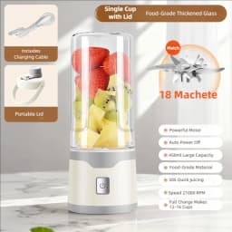 TINSOL Portable Electric Blender 450ml USB Rechargeable Juicer Blender Suitable for Milkshakes, Juice, and Small Food Processing