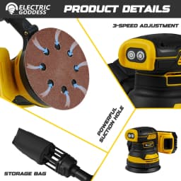 Electric Goddess Brushless Sander Disc 8000rpm For Dewalt 20V Battery Cordless Woodworking Sanding Putty Polishing Power Tool 