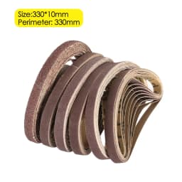 120PCS 330x10mm Sanding Belts Abrasive Belts for 3/8" Air Belt Sander Air Angle Grinder Grinding Machine Polishing Grinding Belt