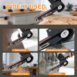 Cordless Belt Sander 180° Adjustable Grinding Head 6500RPM Portable Polishing Machine 10*355mm Sanding Belt For Wood Metal