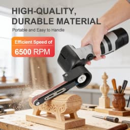 Cordless Belt Sander 180° Adjustable Grinding Head 6500RPM Portable Polishing Machine 10*355mm Sanding Belt For Wood Metal