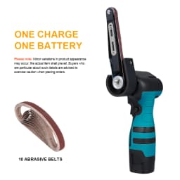 Cordless Belt Sander 180° Adjustable Grinding Head 6500RPM Portable Polishing Machine 10*355mm Sanding Belt For Wood Metal