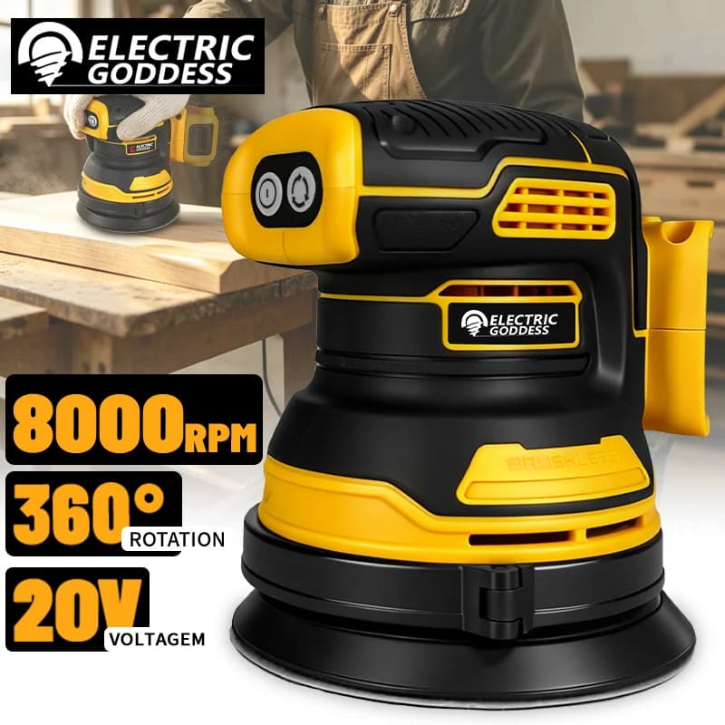 Brushless Sander Disc 8000rpm For Dewalt 20V Battery Cordless Woodworking Sanding Putty Polishing Power Tool 