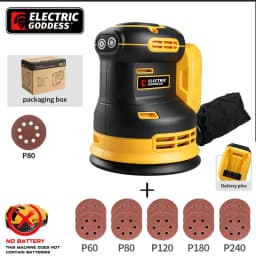 Electric Goddess Brushless Sander Disc 11000rpm Cordless 3 Gear Woodworking Sanding Putty Polishing For Dewalt 20V Battery Pin