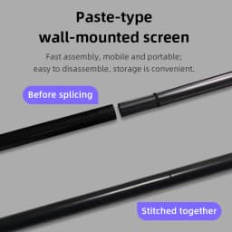 Anti Light Gray Projection Screen No Punch Wall Mount 60/72/84/100/120 Inch Wide View Angle 4K Home Cinema Projector Curtain
