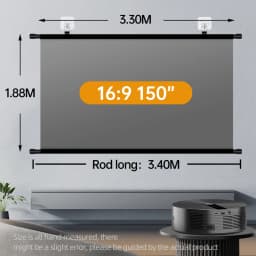 Anti Light Gray Projection Screen No Punch Wall Mount 60/72/84/100/120 Inch Wide View Angle 4K Home Cinema Projector Curtain