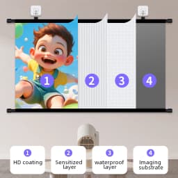 Anti Light Gray Projection Screen No Punch Wall Mount 60/72/84/100/120 Inch Wide View Angle 4K Home Cinema Projector Curtain