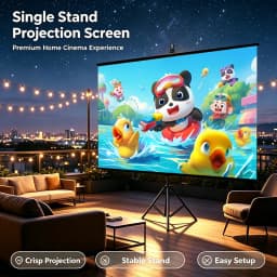 Portable Projector Screen with Tripod Stand 16:9 4K Foldable Projection Screen for Camping Backyard Home Cinema