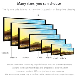 LEJIADA New 16:9 Anti-Light Projector Screen Black Border With Holes Metal Grey Portable ±30° Wide Viewing Angle Home 60-133Inch