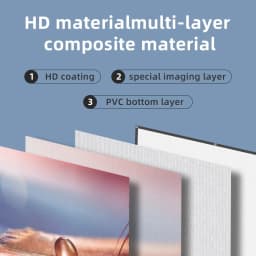 ZHNUWIE Projector Screen White Grid Anti-Light 16:9 Projection Screen For Home 72 84 100 120 133 Inch Portable Reflective Cloth