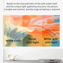 ZHNUWIE Projector Screen White Grid Anti-Light 16:9 Projection Screen For Home 72 84 100 120 133 Inch Portable Reflective Cloth