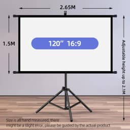 Projector Screen With Stand Foldable White Less Creases 60 72 84 100 120 inch Soft Double Sided Screen Home Theater Outdoor