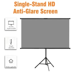 Projector Screen with Single Bracket-4K HD 16:9 Indoor/Outdoor Can Be Used for Theater/Office Backyard Party Theater Screen