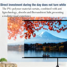 Projector Screen with Single Bracket-4K HD 16:9 Indoor/Outdoor Can Be Used for Theater/Office Backyard Party Theater Screen