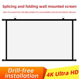 150 Inch 16:9 Wall Mount Projector Screen Polyester Fabric 4K HD Projection Screen For Home Cinema Office Meeting