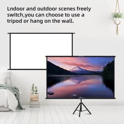 Tripod Projector Screen with Stand 84/100 Inch 16:9 White Foldable Portable Projection Screen for Home Office Outdoor Movie
