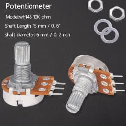 5Sets WH148 15mm 3 Pin Linear Taper Rotary Potentiometer Resistor 1K 2K 5K 10K 20K 50K 100KΩ Ohm For Arduino With AD2 White Knob