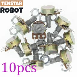 10PCS WH148 B1K B10K B50K B100K B1M 3Pin Linear Potentiometer 15mm Shaft With Nuts And Washers
