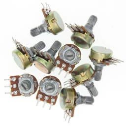 10PCS WH148 B1K B10K B50K B100K B1M 3Pin Linear Potentiometer 15mm Shaft With Nuts And Washers