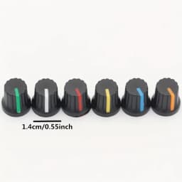 30pcs/lot WH148 Potentiometer Knobs 15X17mm 6mm Potentiometer Plastic Knobs Cap 5 Colors Yellow Orange Blue White Red