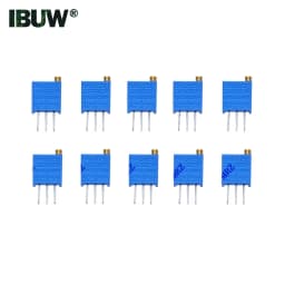 50PCS 10Values 3296W Multiturn Trimmer Potentiometer Kit (500Ω-1MΩ) in Box for Precision Circuit Tuning & Electronics DIY