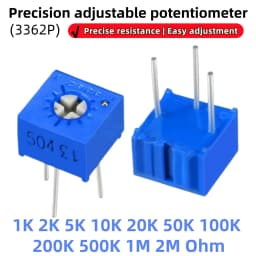 10PCS,Trimpot Trimmer Potentiometer 3362 3362P 50R 50ohm 100R 200R 500R 1K 2K 5K 10K 20K 50K 100K 200K 500K 1M ohm 103 100R