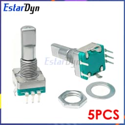 5PCS EC11 Rotary Encoder with Push Switch 5Pin 20mm Shaft - Digital Potentiometer DIY Kits - Original Stock