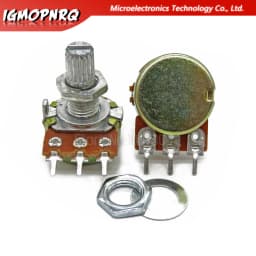 100pcs WH148 Potentiometer 3PIN 15mm Shaft With Nuts And Washers WH148 B1K B2K B5K B10K B20K B50K B100K B250K B500K B1M