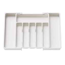 UpgradedAdjustable Cutlery Drawer Organizer Plastic Divided Storage Tray Space Saving Holder for Kitchen Knives Spoons Tableware