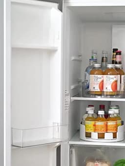 360 Rotating Refrigerator Storage Box Multifunctional Spice Organizer Simple Drink Tray for Kitchen Countertop