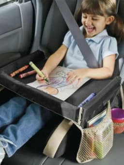 Car Seat Travel Tray Safety Seat Play Table Organizer Storage Snacks Toys Cup Holder Waterproof For Baby Children Kids Stroller