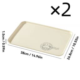 WORTHBUY Stackable Plastic Storage Tray Rectangular Fruit Dessert Tray Large Capacity Food Serving Tray Kitchen Organizer
