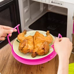 Multifunction Insulated Heating Tray Rack Plastic Kitchen Gadgets Microwave Steaming Rack Kitchen Storage Rack