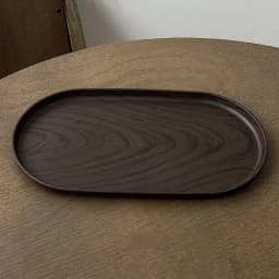 Walnut Wood Grain Oval Tray - Multi-Purpose Serving Plate for Coffee, Cakes, Snacks, Desserts & Kitchen Storage