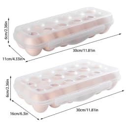 1Pc 12/18 Grid Egg Storage Box With Lid Kitchen Refrigerator Egg Box Egg Drop Rack Household Fridge Egg Organizer Egg Tray
