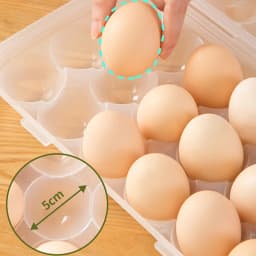 1Pc 12/18 Grid Egg Storage Box With Lid Kitchen Refrigerator Egg Box Egg Drop Rack Household Fridge Egg Organizer Egg Tray