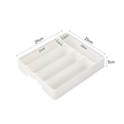 4/5 Compartment Cutlery Tray Rectangle Kitchen Drawer Organizer for Spoon Fork Separation Easy-Clean Home Storage Box Decorative