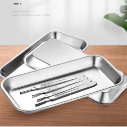 1/2/5pcs Stainless Steel Kitchen Tray Storage Tray Dental Medical Tool Nail Tattoo Dental Medical Tray Dish Jewelry Storage