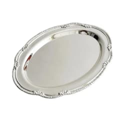 Vintage Embossed Silver Tray Serving Platter For Desserts Jewelry Storage Organizer Snack Plate Dining Table Decoration
