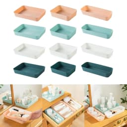 Dark Blue Pink Light Blue Large Capacity Storage Storage Box Small Box Plastic Material Clearer Classification Kitchen Drawer