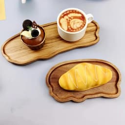 Japanese Style Storage Tray Irregular Cloud Shaped Wooden Tray For Bread Dessert Cake Coffee Tea Cup Household Organizer Plate