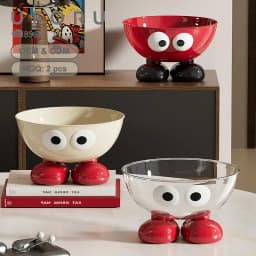 Uforu Food Grade Fruit Bowl Large Capacity Detachable Snack Container Cute Creative Fruit Tray for Kitchen Countertop