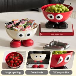 Uforu Food Grade Fruit Bowl Large Capacity Detachable Snack Container Cute Creative Fruit Tray for Kitchen Countertop