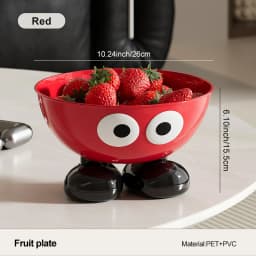 Uforu Food Grade Fruit Bowl Large Capacity Detachable Snack Container Cute Creative Fruit Tray for Kitchen Countertop