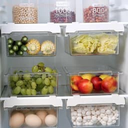 【M】Kitchen Storage Box Fruit Vegetable Preservation Organizer Transparent Egg Container Under-shelf Refrigerator Drawer
