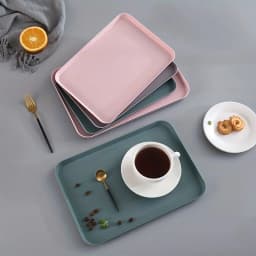 Plastic Serving Trays , Plastic Fast Food Tray , Reusable Rectangular Party Platters for Veggie, Snack, Fruit, Cookies, De