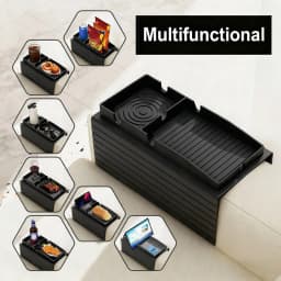 Couch Cup Holder Tray, Integrated Couch Arm Trays, Silicone Chair Clip on Tray, Armrest Tray for Snacks, Remote and Phones