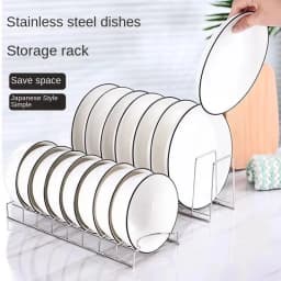 Stainless Steel Dish Drying Rack Multipurpose Kitchen Bowl Plate Draining Holder Space Saving Silver Storage Drainer Shelf